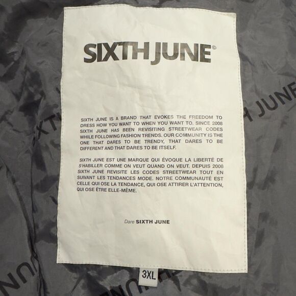 Sixth June Paris Puffer Coat Men 3XL Gray Hooded Parka Insulated Nylon NWT - Picture 8 of 15